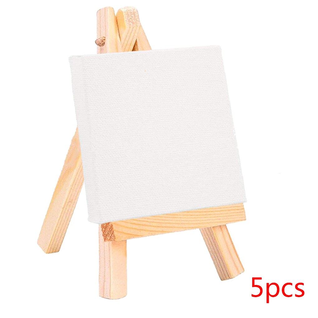 5 Set Mini Leeg Canvas Schilderij Acryl Verf Schildersezel Kunst Levert Kunstenaar Briefpapier Kids: Default Title