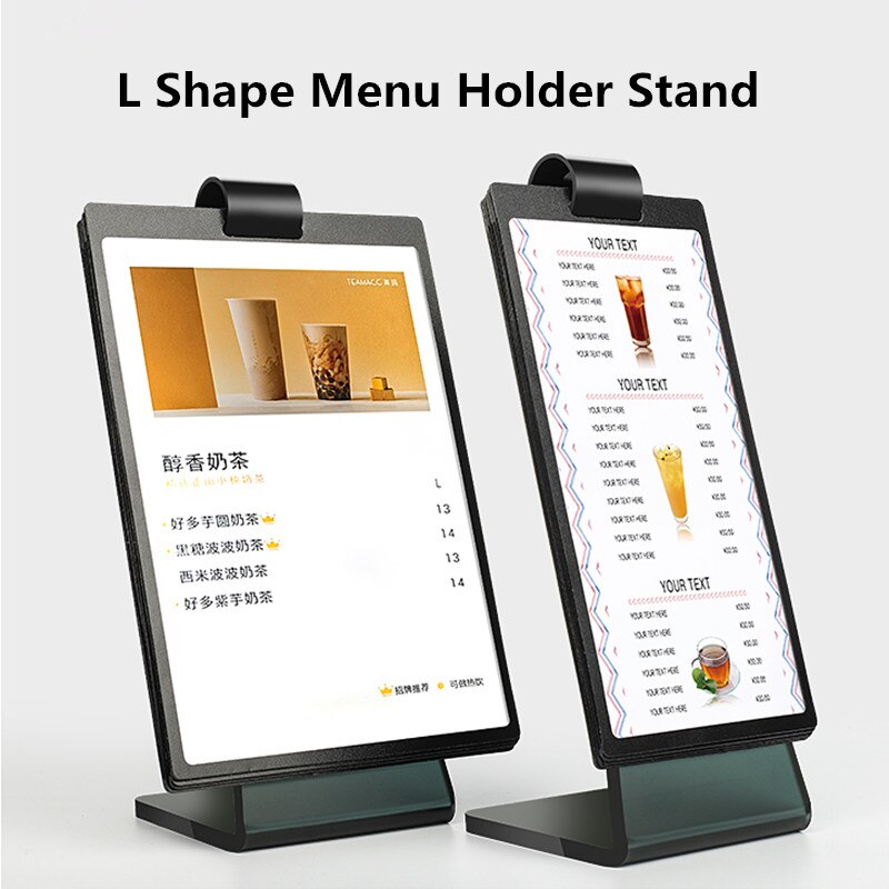 A5 And 100*200mm Double Sided Table Menu Card Sign Holder Ad Picture Photo Frames Advertisement Display Menu Paper Holder Stand