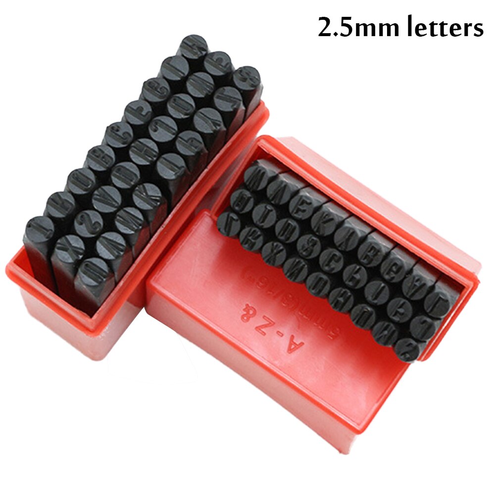 Steel Die Metal Stamping kit Punch Tool Number Letter Alphabet Stamps Tools DIY Jewelry Gold Silver Metal Leather LOGO Stamp: 2.5MM