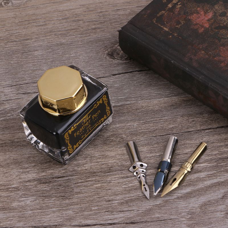 Antieke Quill Veer Dip Pen Schrijven Inkt Briefpapier Geschenkdoos Vulpen 634B