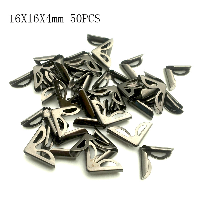 50 st/lot 16 x 16 x 4mm roséguld metall bokhörn för fotoalbum menyer mappar gör-det-själv scrapbooking dekor hörnskydd  wd0278: Sc171 50 st