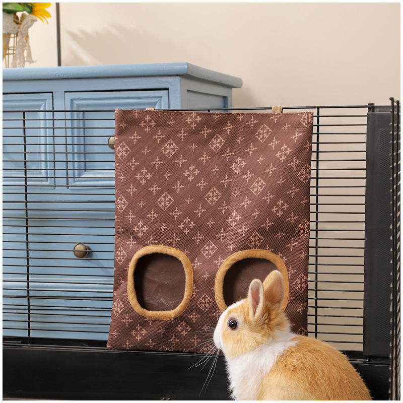 2/3 Gaten Opknoping Hooizak voor Bunny Cavia Kleine Dieren Feeder Konijn Voedsel Dispensers Tas Huisdier Voeden Tas Rack Kooi Gereedschap: Licht Groen
