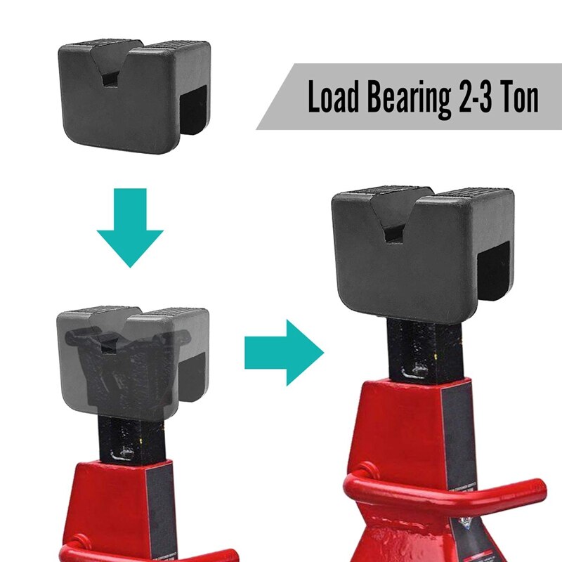 Jack Pad Adapter For Jack Stand 2-3 Ton Universal Rubber Slotted Frame Rail Pinch Welds Protector(2 Pack)