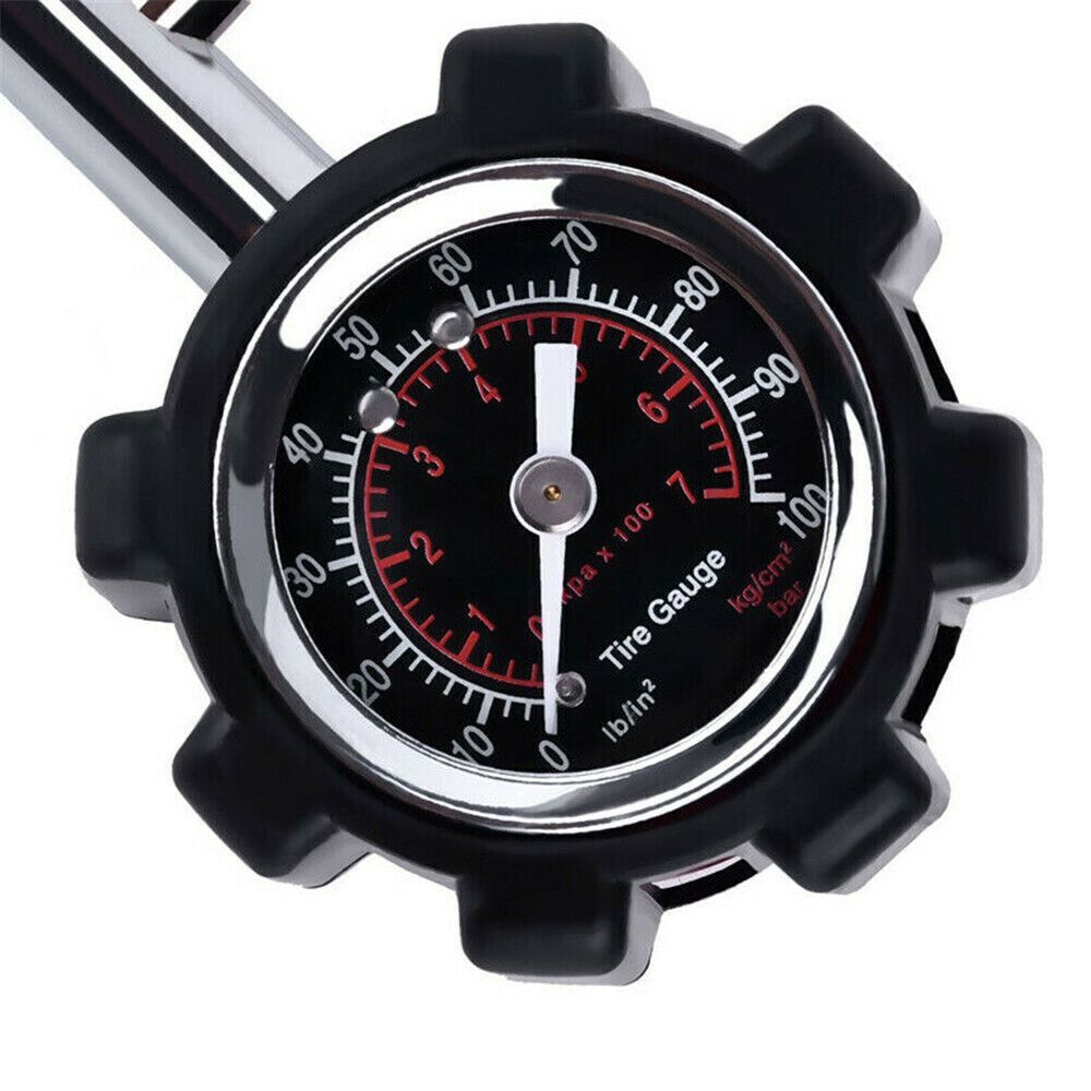 Medidor de presión de neumáticos de alta precisión, 100 PSI, monitoreo de presión de neumáticos con función de reinicio, medidor de presión de aire de coche de alta resistencia