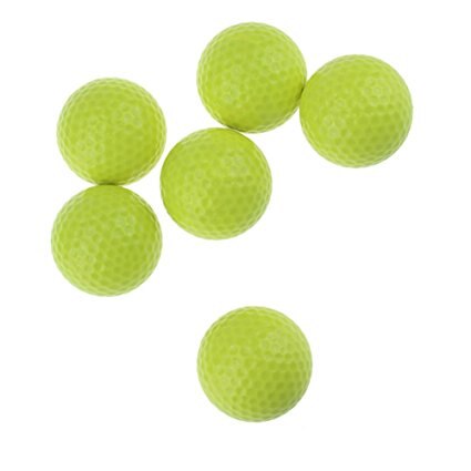 CRESTGOLF 6pcs/Pack Colorful Mini Golf Balls Two Piece Golf Practice Balls Training Golf Pelotas: Yellow