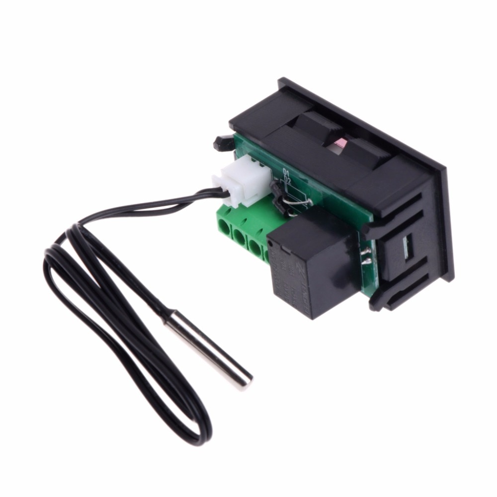 Termostato Digital W1218, controlador de temperatura DC 12V para incubadora con sonda roja