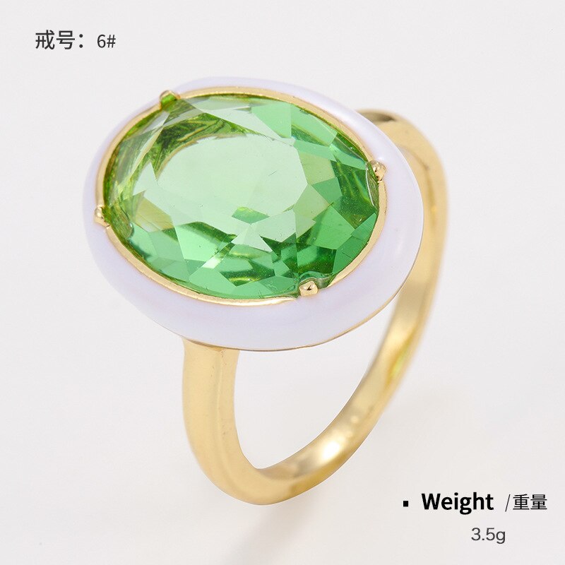 Onregelmatige Geometrische Vierkante Ronde Kleurrijke Crystal Rhinestone Zirkoon Druipend Olie Vinger Ring Voor Vrouwen Bruiloft Sieraden: 1