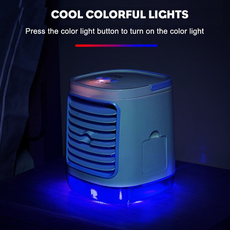 Kannettava mini ilmastointilaite 7 väriä led ilmastointi ilmankostutin puhdistaja usb pöytäkoneen ilmanjäähdytin tuuletin vesisäiliöllä kotiin 5v
