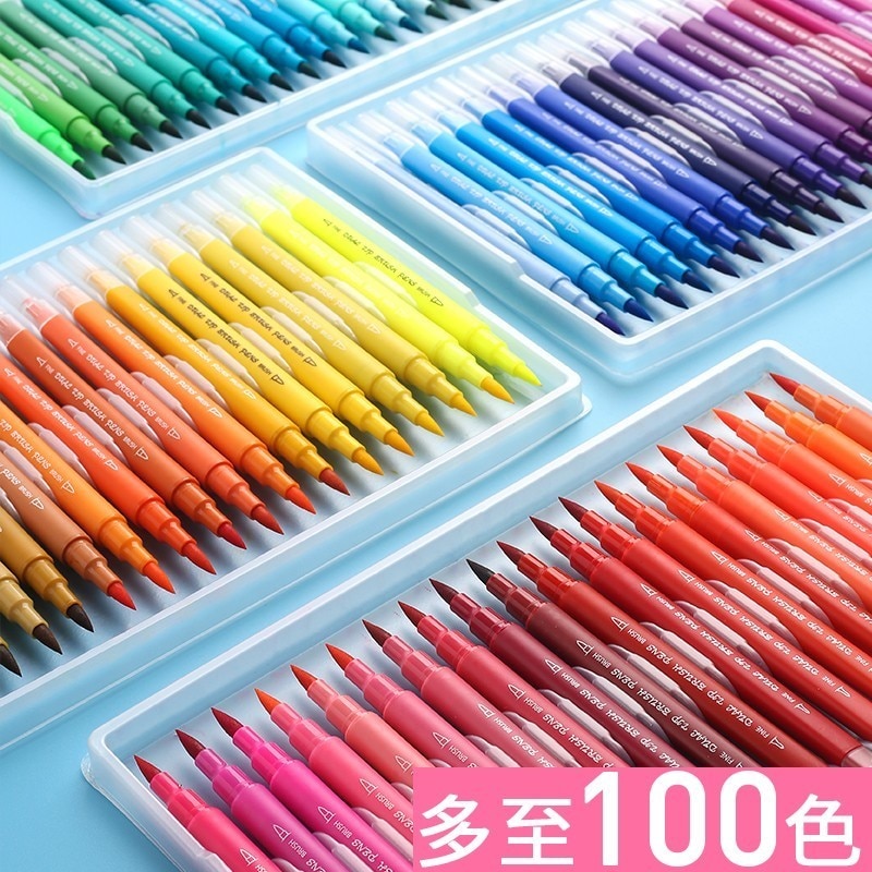 AEDAGA 60 kleuren acrylstiften voor stenen, waterbestendig, acrylstiften, set dubbele punt (fijne en ronde punt), acrylverfmarker voor kinderen en volwassenen, acrylmarkeerset voor glas, steen, hout