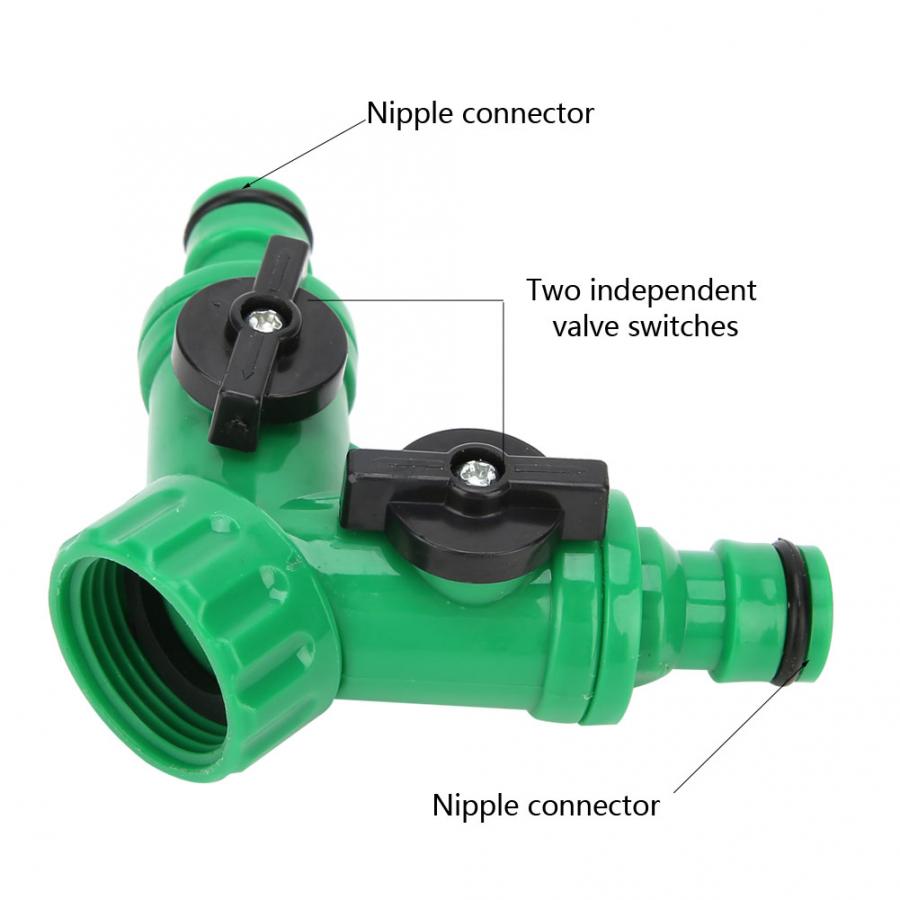 2Pcs G3/4 PNTY DN20 3-Way Water Tee Splitter Connector Adapter Valve with Switches Garden Tool House Cleaning Tools
