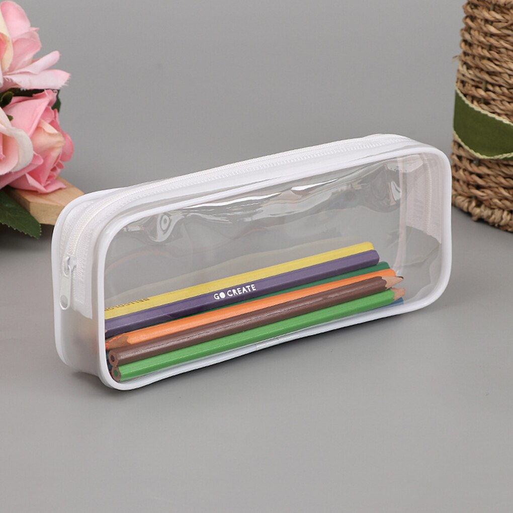 Transparent PVC Pencil Case Clear Stationery Bags Small Storage Bag Makeup Pouch School Supplies Storage Student Pen Bag