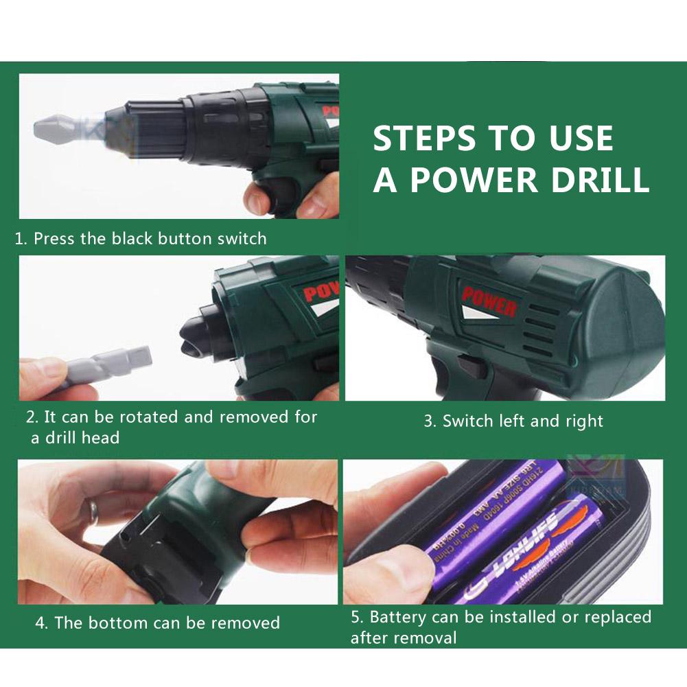Electric Repair Tools Educational Toys Simulation Tool Set With Carry Case DIY Tool Set For Boys And Girls