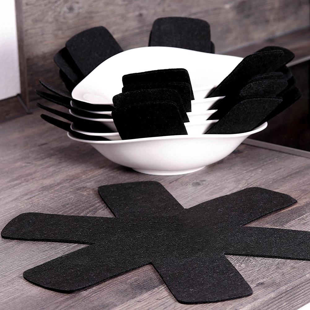 Protectores antideslizantes y antiarañazos para mesa para ollas y sartenes, esterilla de protección para vajilla del hogar