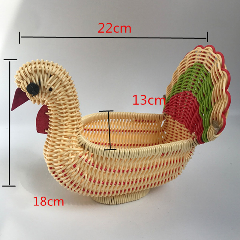 Simulated Animal Imitation Rattan Woven Storage Basket Household Storage Decoration Decoration Fruit Toy Basket Handmade Crafts: Burgundy