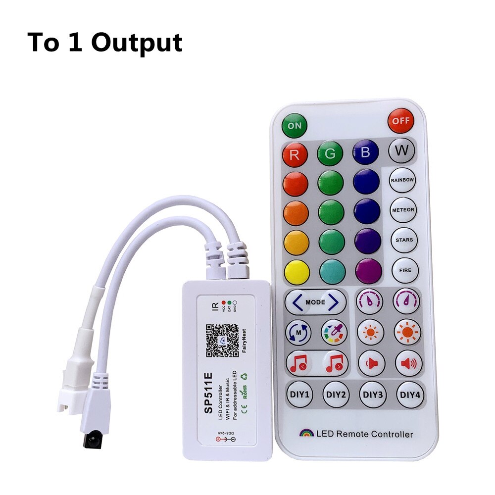 WS2811 WS2812B UCS1903 Full Color Pixel LED Strip Controller DC 5V 12V SP110E SP511E Wireless WIFI Bluetooth RGB Controller: SP511E To 1