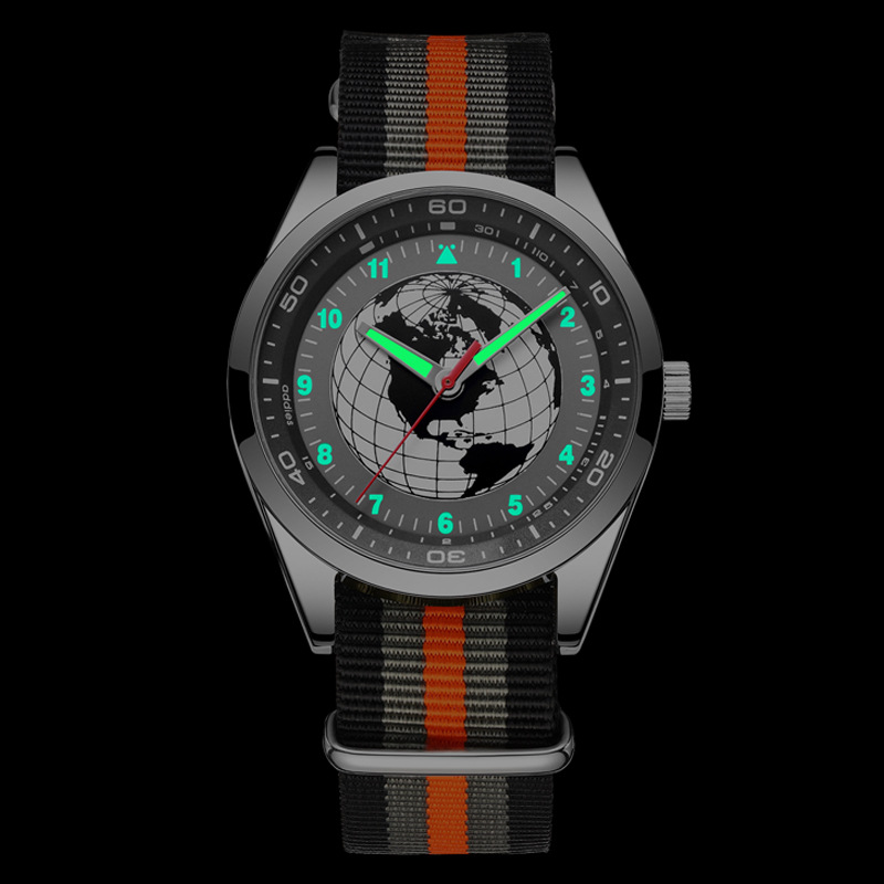 Addiesdive zegarek indywidualny modny styl Retro Pilot nylonowy pasek mineralny lustro stop 40mm Dial kwarcowy zegarek dla mężczyzn