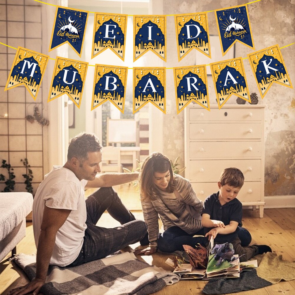 EID MUBARAK Banner Ramadan Decoration EID Star Moo... – Grandado