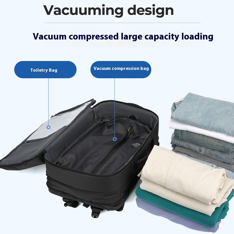 Herenrugzak multifunctionele reistas vacuümcompressie waterdichte zakenreizen computerrugzak met grote capaciteit