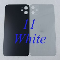 Carcasa de repuesto de cristal trasero con orificio grande para iPhone 11 11Pro 11Pro Max carcasas y marcos para teléfonos móviles: 11 white