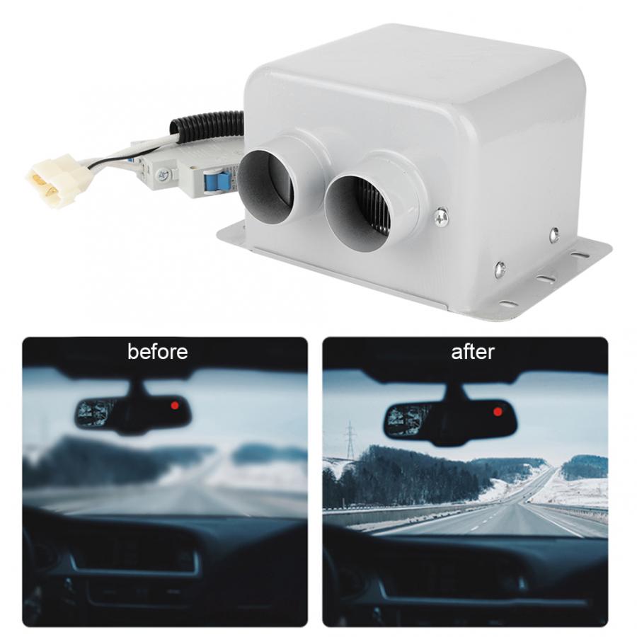 800w bil defroster 2 hål bil elvärmare vintervärme varmare fönster defroster demister bärbar värmefläkt