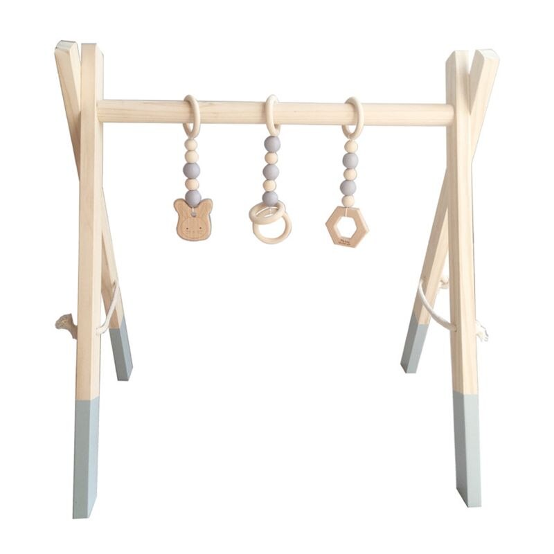 Nordic Stijl Baby Gym Spelen Kwekerij Zintuiglijke Ring-Pull Speelgoed Houten Frame Baby L9CD