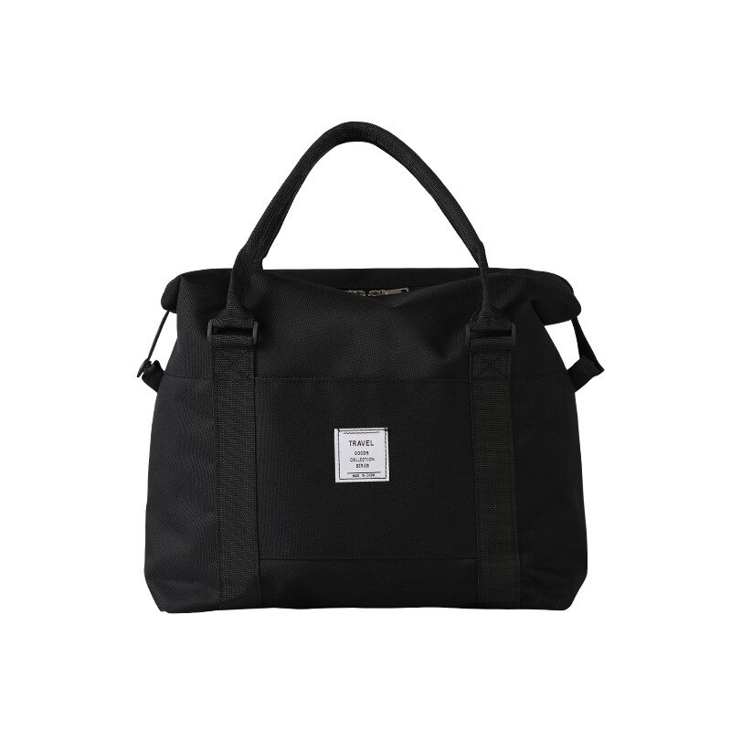 Travel Duffel Bag - Large Capacity Shoulder Bag - Foldable Shopping Organizer - 36x33x11cm - Nylon Oxford Cloth: Black