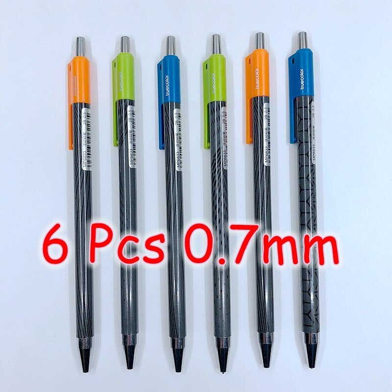 (6 Pieces/Lot) Cute Korean Stationery Plastic Mechanical Pencil 0.5mm 0.7mm Drawing Pencils For School Office Stationery MP6833: 6 Pieces 0.7mm