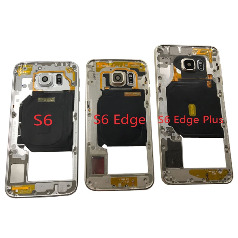 Metalen Frame Voor Samsung Galaxy S6 Rand Plus G920 G925 G928 Originele Telefoon Behuizing Body Chassis Met Camera Lens midden Frame