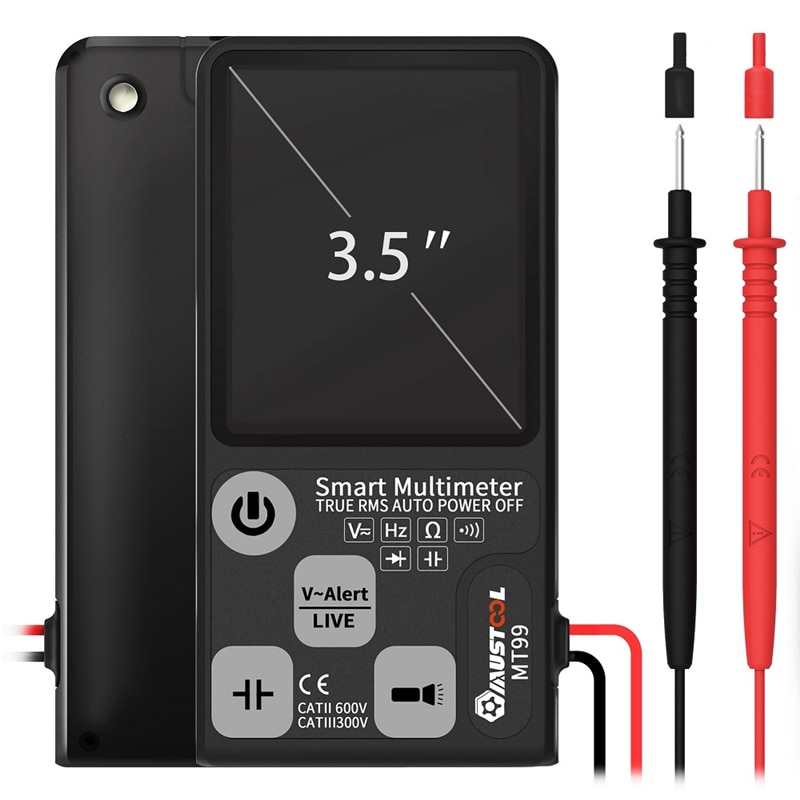 MUSTOOL Upgraded MT99 True RMS Digital Multimeter 9999 Counts Ultra-large EBTN LCD Screen 3-Line Display Fully Auto-Range