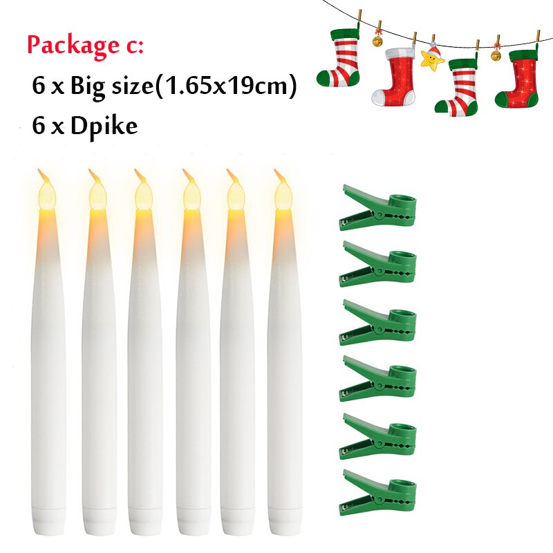Bougies à piles de nouvel an | Bougie conique sans flamme, télécommande sans fil, pour maison, fête d'arbre de noël, de mariage: Package C