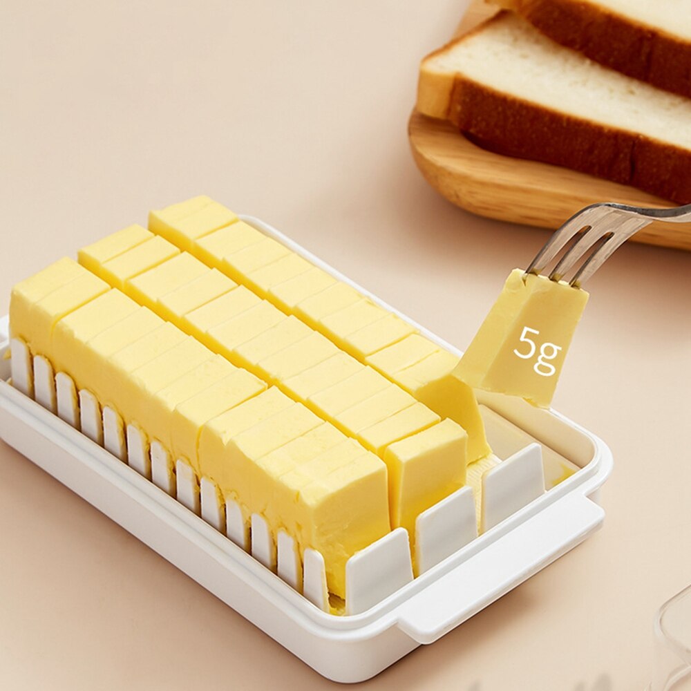 Multifunctional Plastic Butter Organizer Box With Slicer Easy Cutting Butter Box 2 In 1 Kitchen Clear Butter Crisper Container