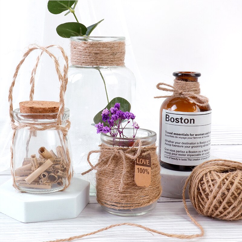 1-14mm Natural Vintage Jute Rope Cord String Twine Burlap Ribbon Crafts Sewing DIY Jute Hemp Gardening Wedding Party Decoration
