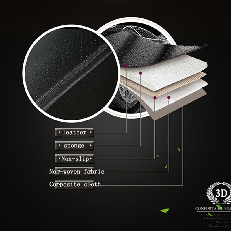 Ultra-luksus bilsædeovertræk fire sæsoner bageste pu læderpude, beskyttelsesmåttepude auto tilbehør universel størrelse