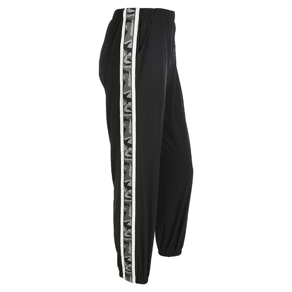 Vrouwen Camouflage Band Patchwork Broek Zwarte Brede Workout Been Potlood Broek 3.18