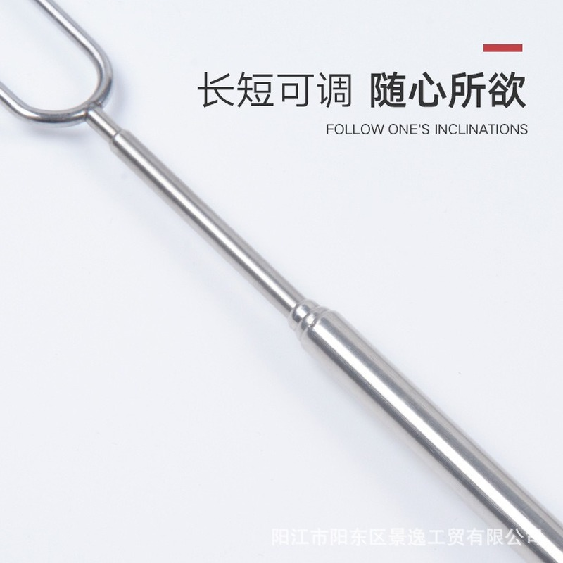 Outdoor BBQ Stainless Steel BBQ Fork Camping Barbecue Tools Telescopic ...