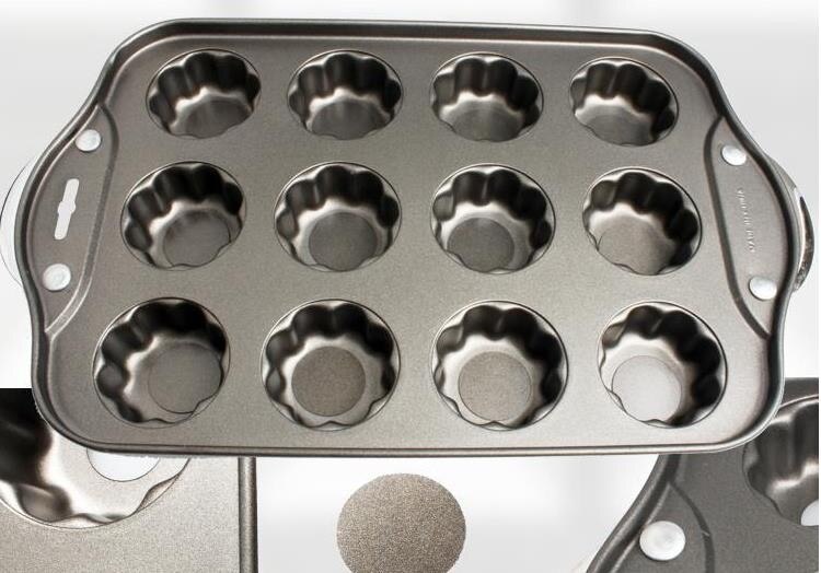 12 kopjes ronde cheesecake taartvorm mini antiaanbakvorm verwijderbare bodem muffin cupcakevorm doe-het-zelf bakgereedschap: Bloem