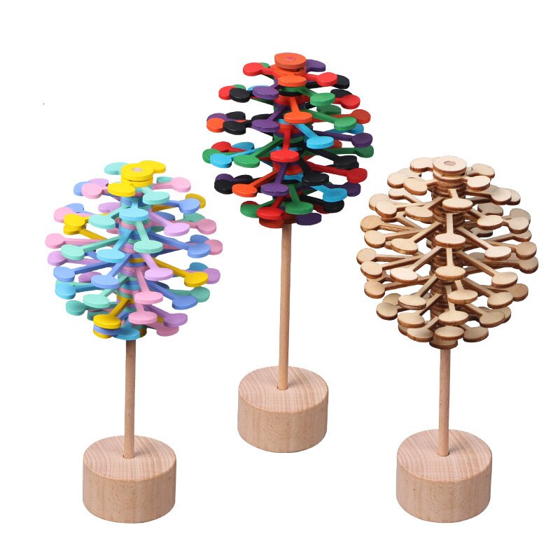 Creativity Helicone Rotating Lollipop Wooden Educational Toys For Children Adult Home Office Stress Relief Decoration Toy