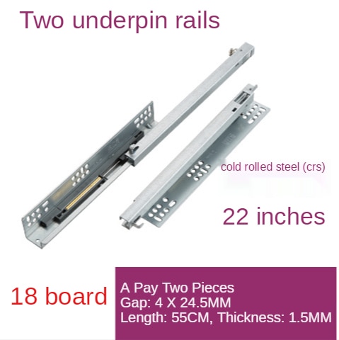 Two section Length Soft Closing Undermount Furniture Cabinet Drawer Runner Slide Rail