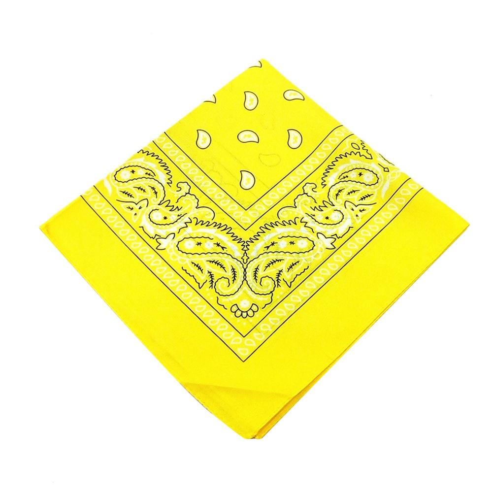 Bandana de style Hip Hop, châle carré de 55Cm, bandeau Paisley imprimé en noir et rouge pour femmes, hommes, garçons et filles,: Yellow