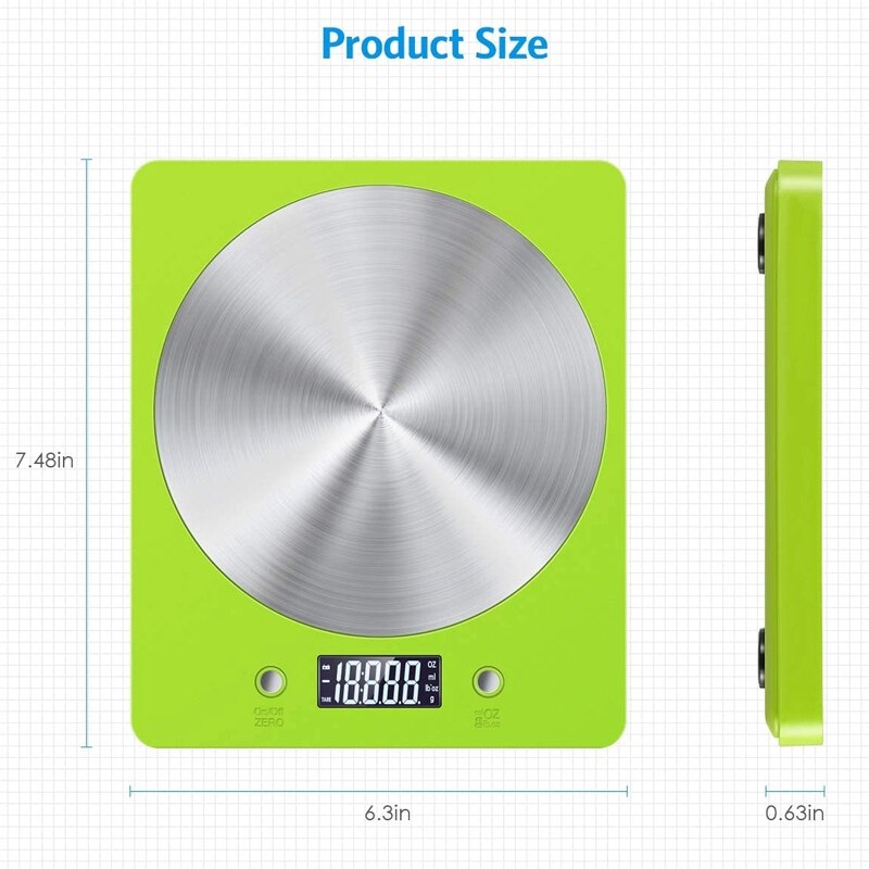 Kitchen Scale Food Flat Household Electronic Kitchen Scale Kitchen Scale Food Scale Flour Scale (No Battery)