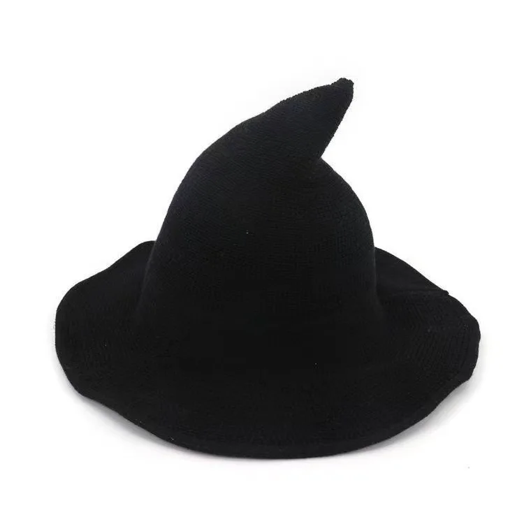 Fashionable Casual Witch Hat Magician Witch Hat Halloween Hat Wool Wizard Hat: Pink