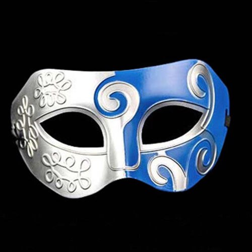Vintage sølvguld mænd antikke gladiator karneval maskerade bold festmasker seje retro mænds festmasker: Blå