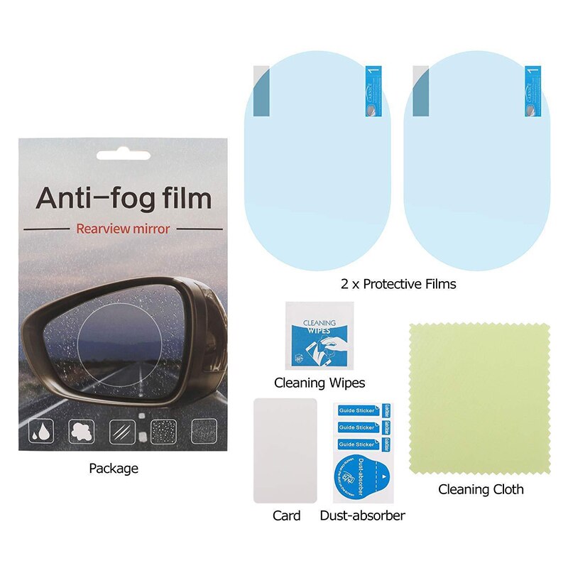 Protector Protection Trucks Mist Protective 2pcs Car Fog Rainproof Mirror Film SUVs PET Oval Kit Anti Pack Film