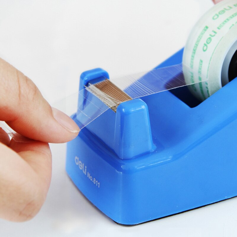 1pc farver tilfældig plastik tape tape holder cutter dispenser papirvarer kontorarbejder værktøj levering bredde inden for 18mm