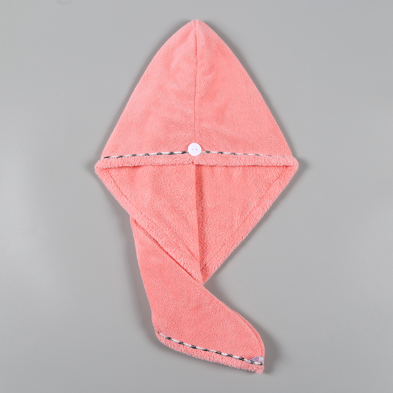 Shower Cap Soft Microfiber Hair Towel Fast Drying Dryer Towel Hair Hat Cap Turban Head Wrap SPA Bathing Supplies: Pink