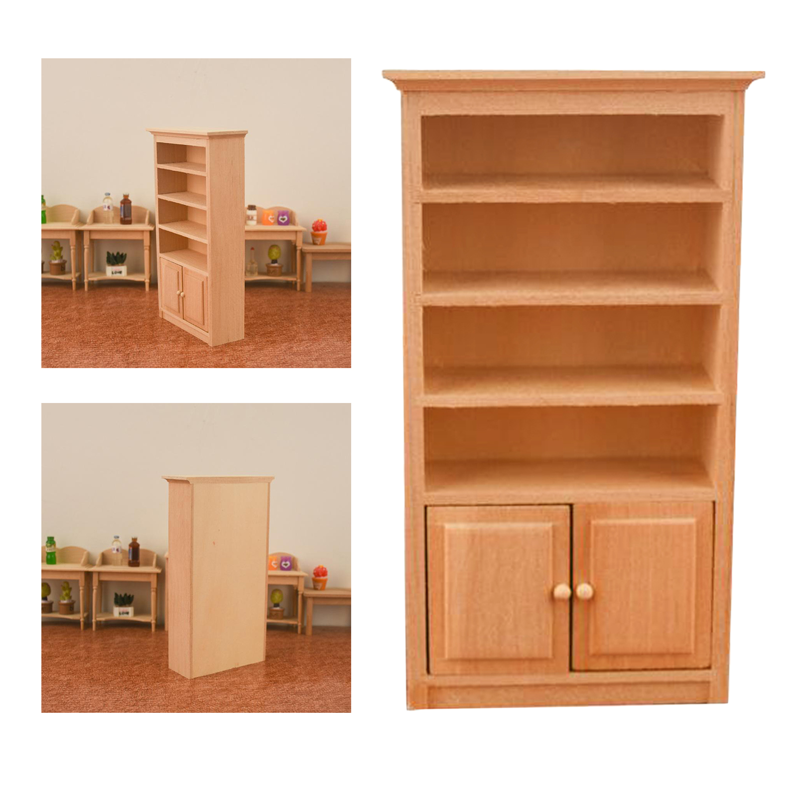 Scaffale per libri in legno in miniatura in scala 1:12 forniture per soggiorno Accs