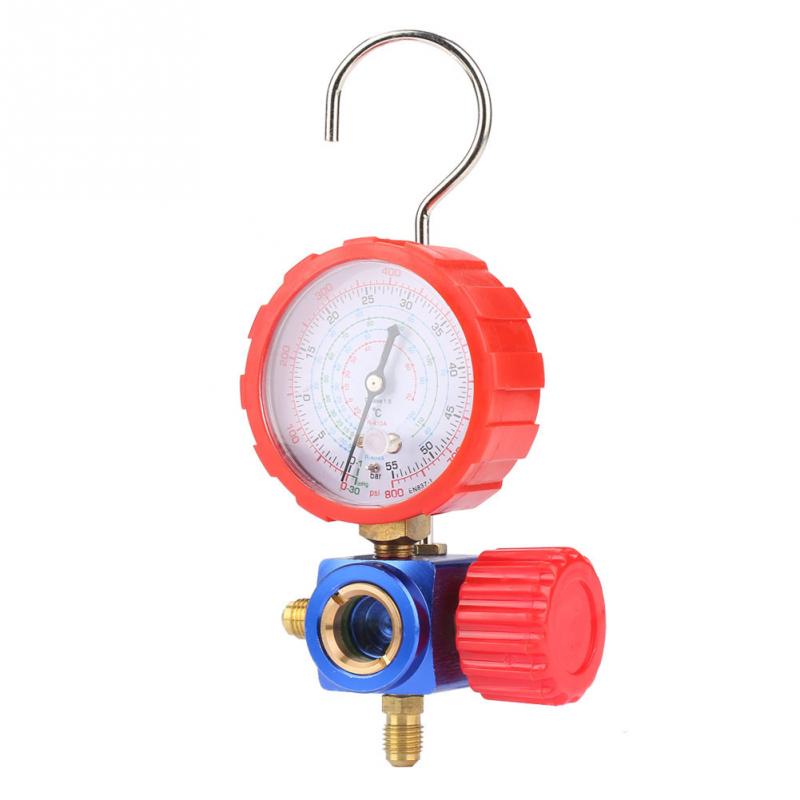800psi Manometer Air Condition Manifold Gauge Manometer& Valve 55kgf/cm With Visual Mirror pressure gauge For R12 R502 R22 R410