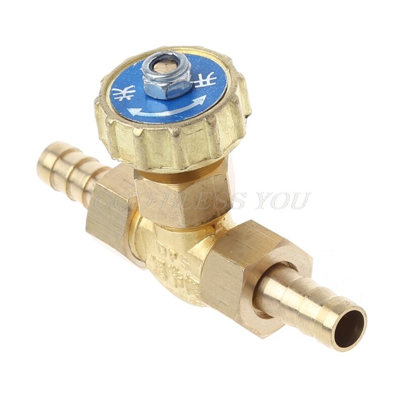 Elbow Brass Needle Valve 8mm Propane Butane Gas Adjuster Barbed Spigots 1 Mpa