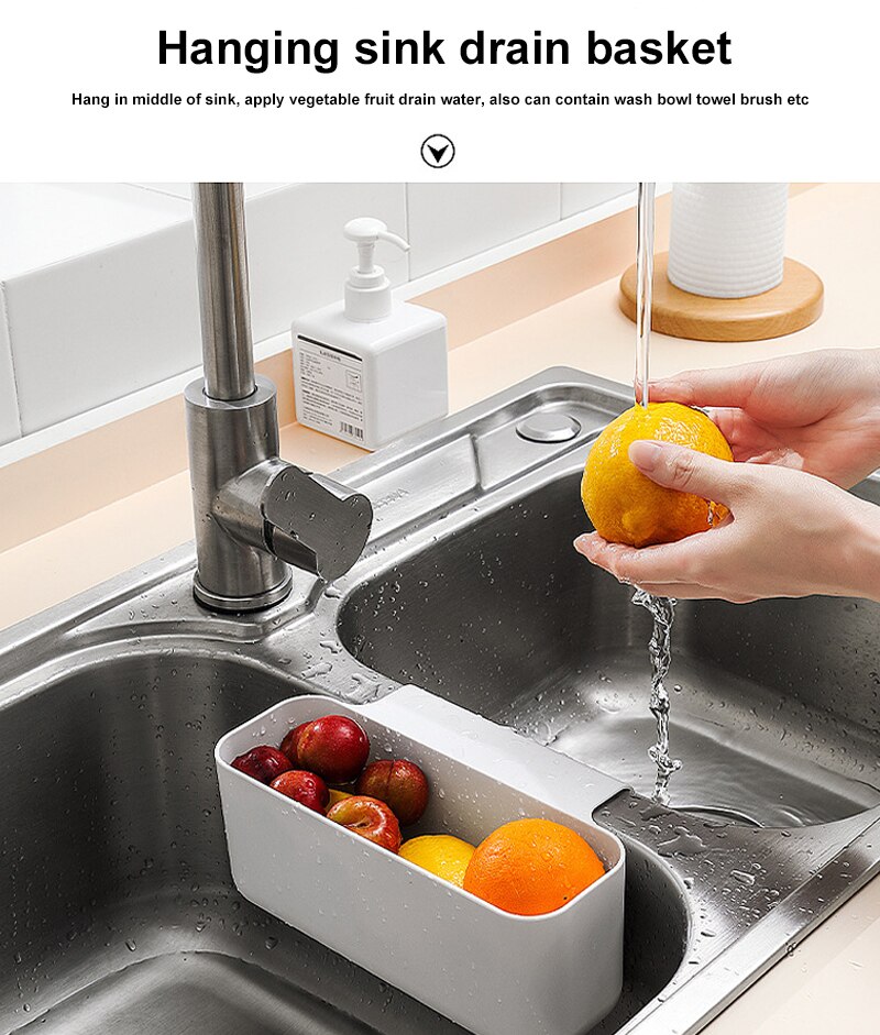 Kitchen Accessories Utensils Organizer Snap Multifunct Sink Soap Sponge Holder Kitchen Hanging Drain Basket Case Kitchen Gadgets