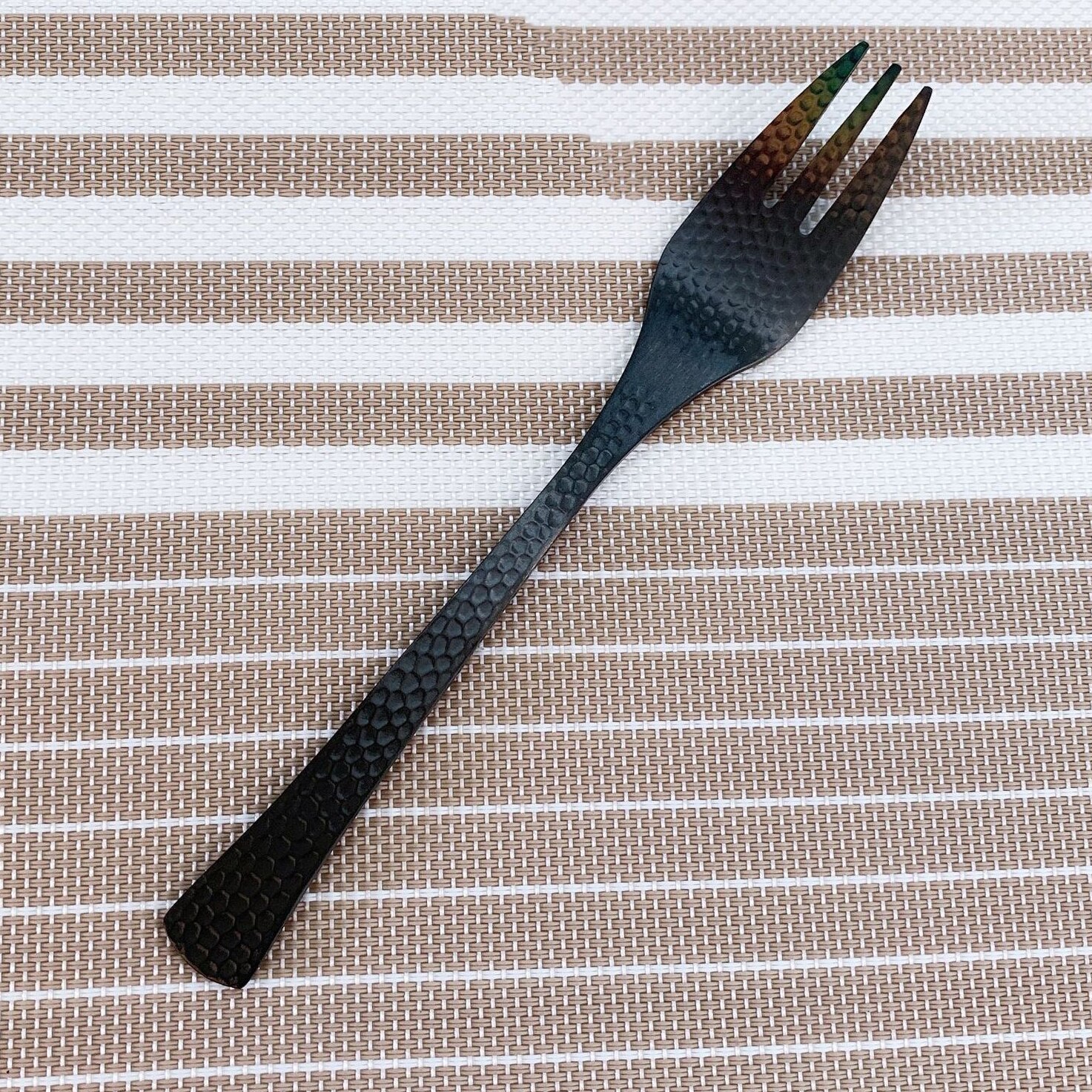 Volledige Gehamerd Zwart Servies 304 Rvs Luxe Bestek Set Steak Mes Theelepels Vorken Voor Thuis Keukengerei: Table Fork